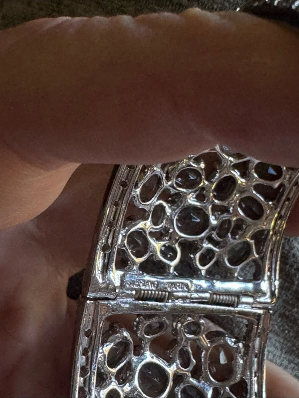 Crystal Vintage Sterling Silver Weiss Cuff Bracelet